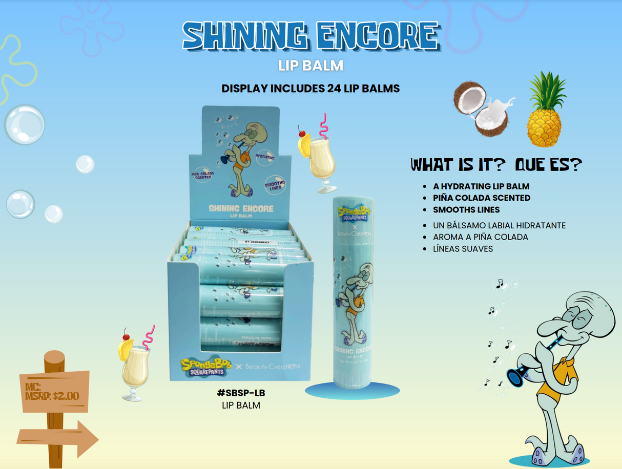 SPONGEBOB SQUAREPANTS X BEAUTY CREATIONS - LIP BALM DISPLAY 24PC