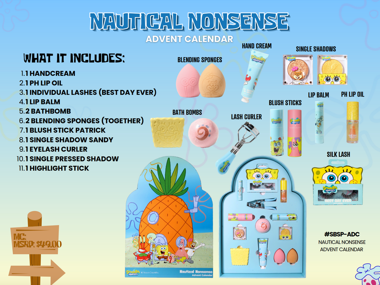 SPONGEBOB SQUAREPANTS X BEAUTY CREATIONS - "NAUTICAL NONSENSE" ADVENT CALENDAR (1PC)