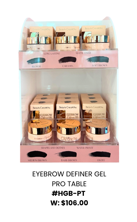 BEAUTY CREATIONS - EYEBROW DEFINER GEL PRO TABLE DISPLAY (6PC EACH TONE + 1 FREE TESTER)