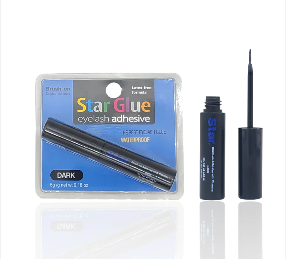STAR GLUE - EYELASH ADHESIVE - BRUSH ON DARK (12PCS)