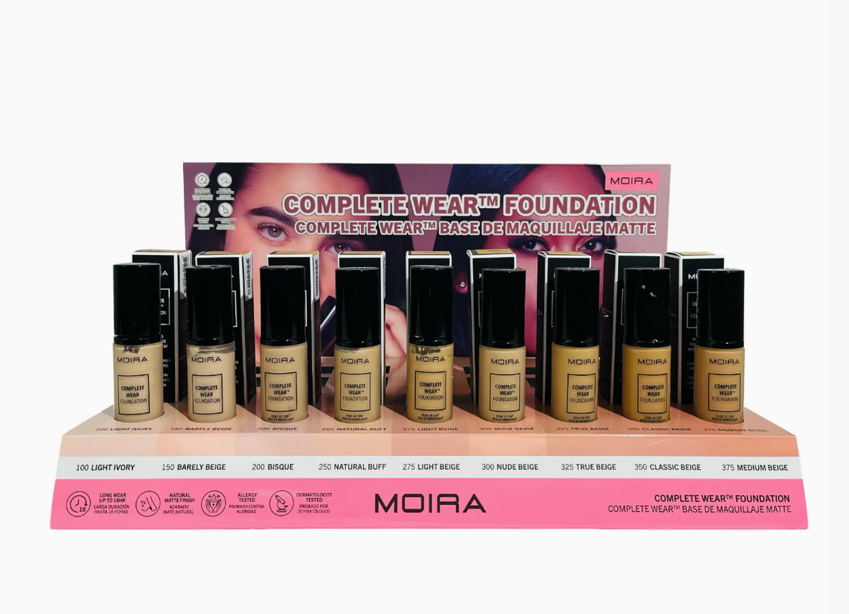 MOIRA- COMPLETE WEAR FOUNDATION -CARDBOARD DISPLAY