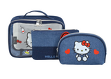 IMPRESSIONS VANITY - HELLO KITTY DENIM 3PC MAKEUP BAG SET (1PC)