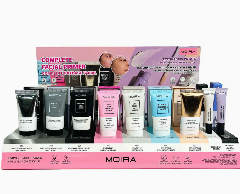 MOIRA- CFP/ESP/WPP COMPLETE FACIAL PRIMERS - CARDBOARD DISPLAY