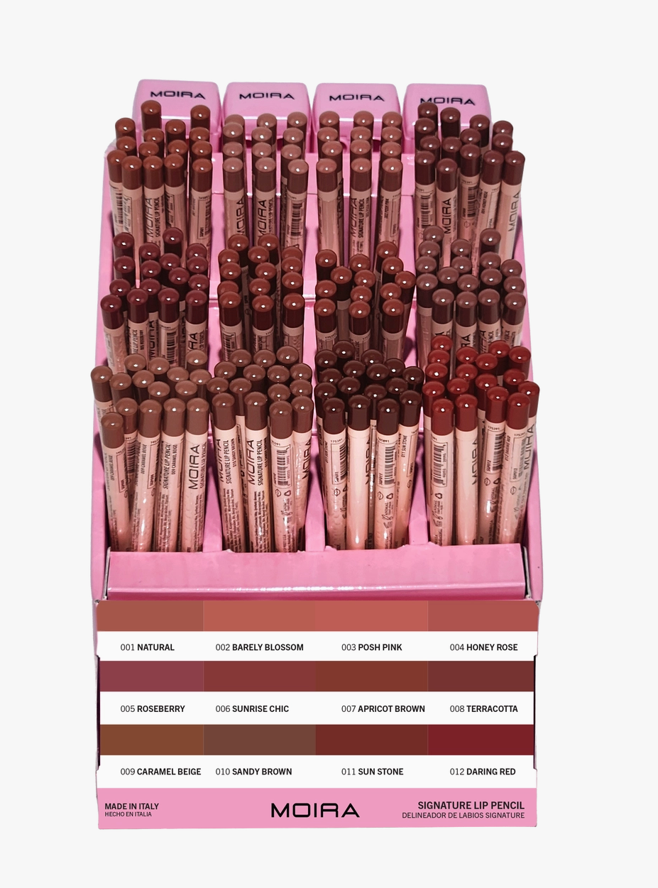 MOIRA- SIGNATURE LIP PENCIL WITH SHARPENERS - CARDBOARD DISPLAY