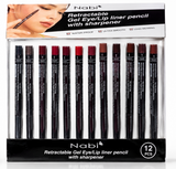 NABI- RETRACTABLE GEL EYE/LIP LINER PENCIL WITH SHARPENER (72PCS)