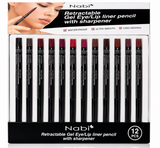 NABI- RETRACTABLE GEL EYE/LIP LINER PENCIL WITH SHARPENER (72PCS)
