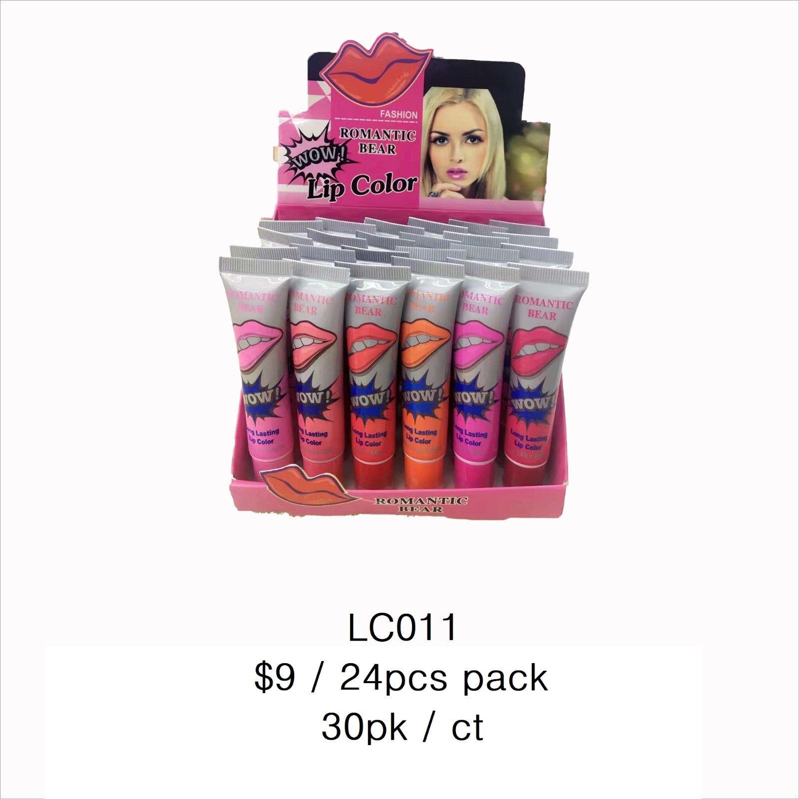 ROMANTIC -  RED ROSES LIP COLOR - DISPLAY 24PC