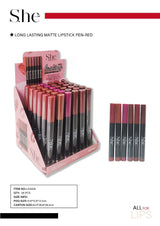 S.HE MAKEUP - LONG LASTING MATTE LIPSTICK 36PC