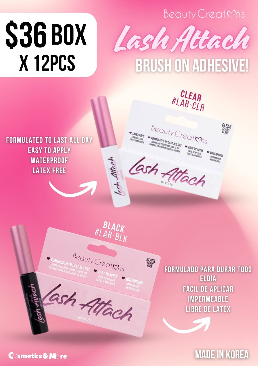 BEAUTY CREATIONS - LASH ATTACH BRUSH ON ADHESIVE - 12PC