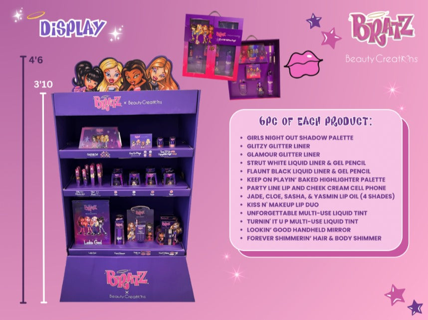 BRATZ X BEAUTY CREATIONS FULL DISPLAY STAND