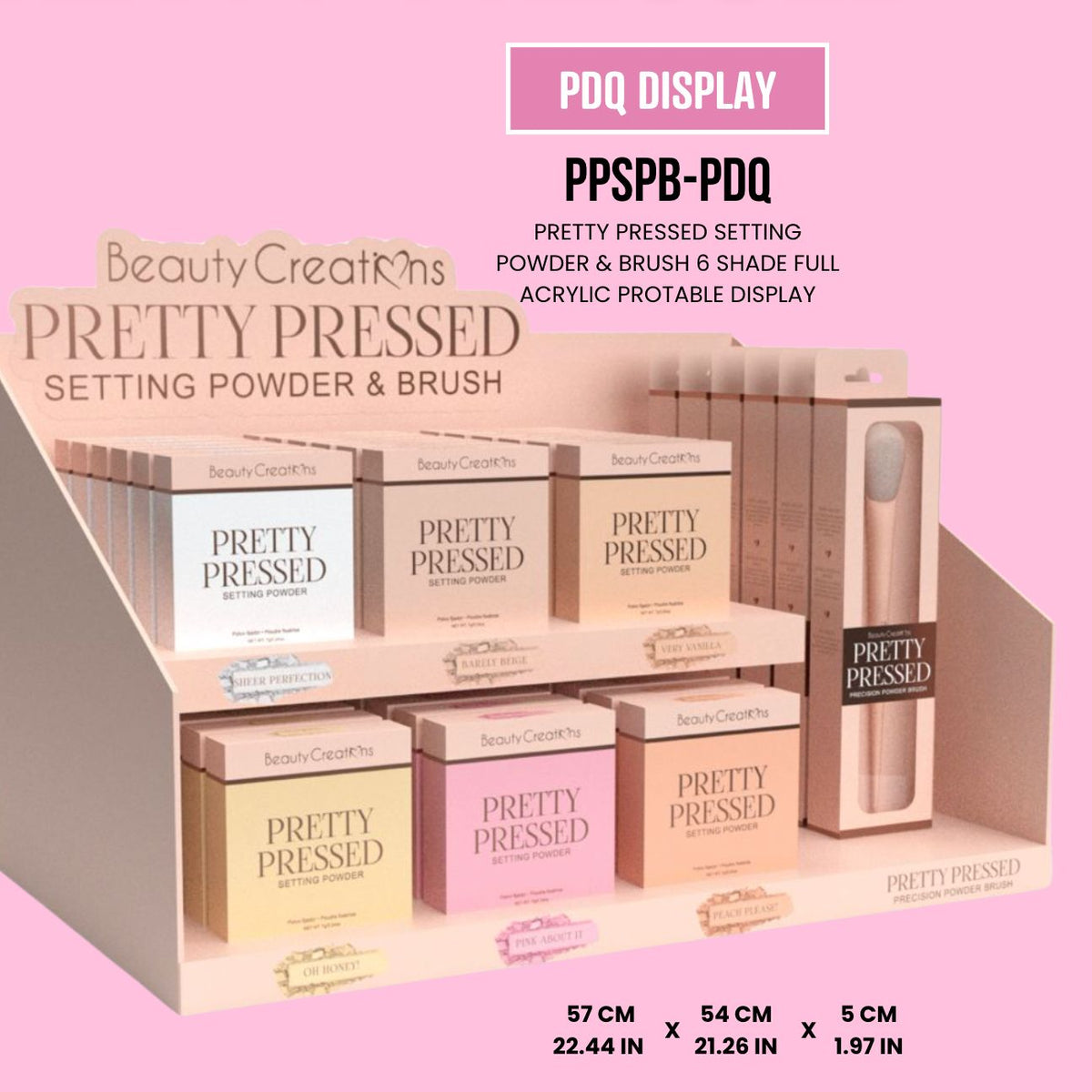 BEAUTY CREATIONS- PRETTY PRESSED- SETTING POWDER- FULL CARTON DISPLAY ...
