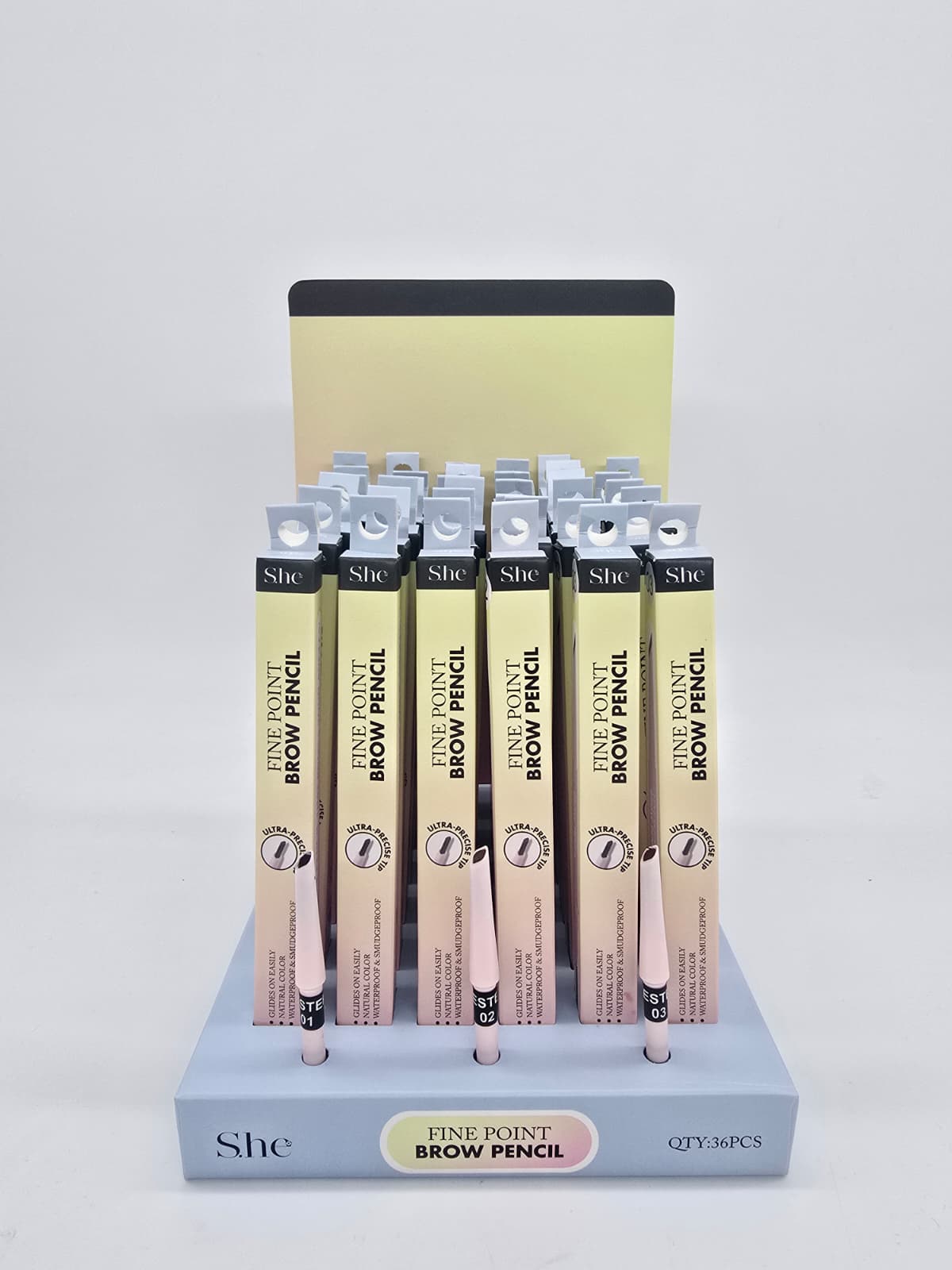 S.HE MAKEUP- FINE POINT- BROW PENCIL- 36PCS