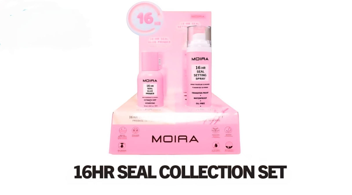 MOIRA- 16HR SEAL SETTING SPRAY & GLUE PRIMER- 6PCS DISPLAY CARDBOARD