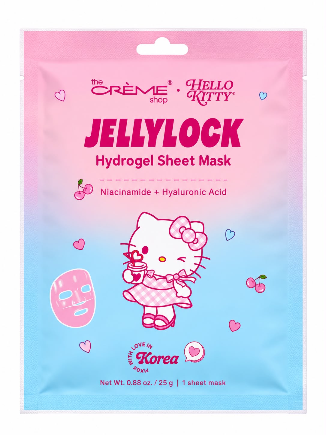 THE CRÉME SHOP - HELLO KITTY JELLYLOCK HYDROGEL SHEET MASK - 1 PACK (6 SHEET MASK)
