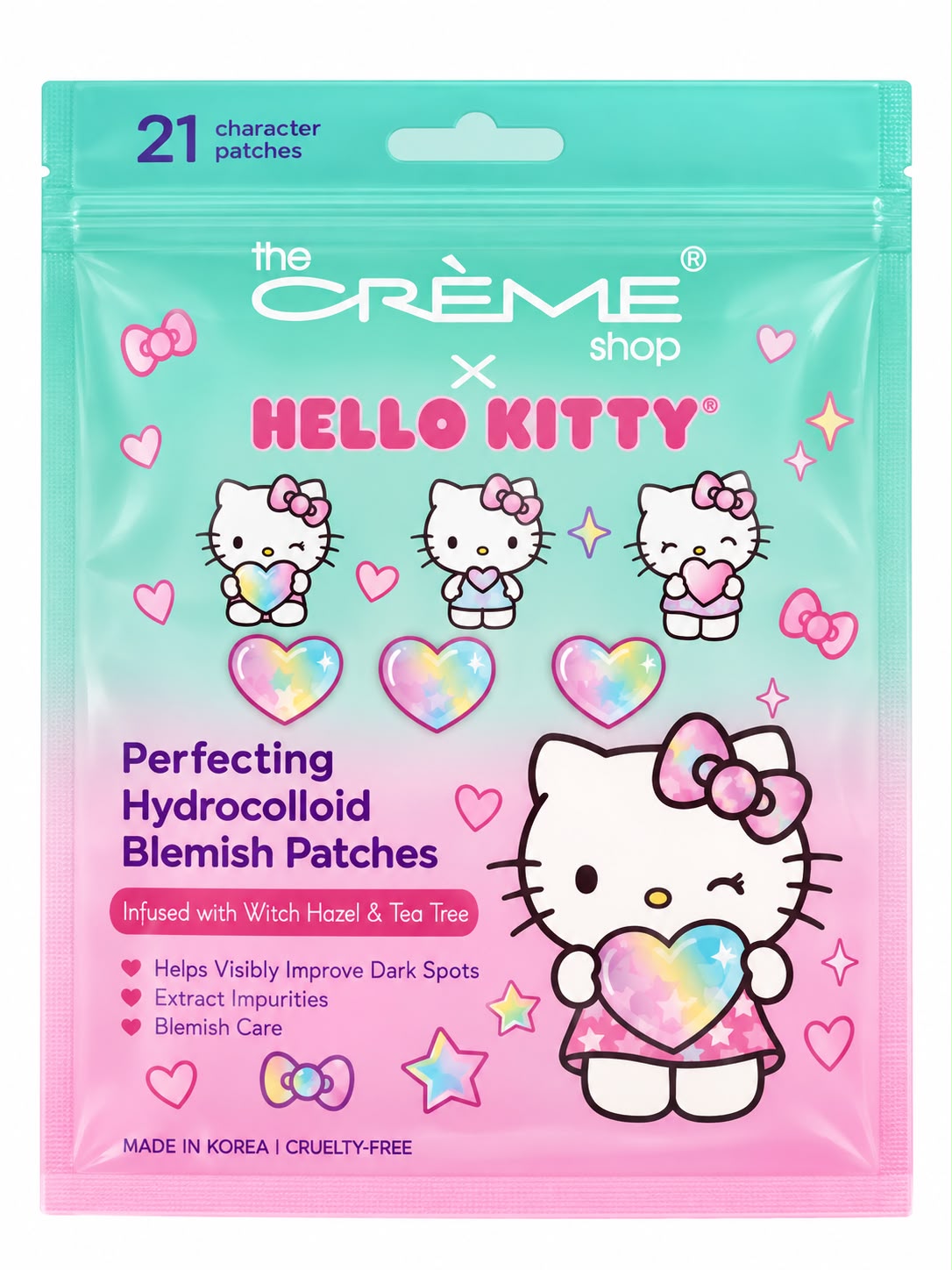 THE CRÉME SHOP - HELLO KITTY PERFECTING HYDROCOLLOID BLEMISH PATCHES - 1 PACK (6 PCS)
