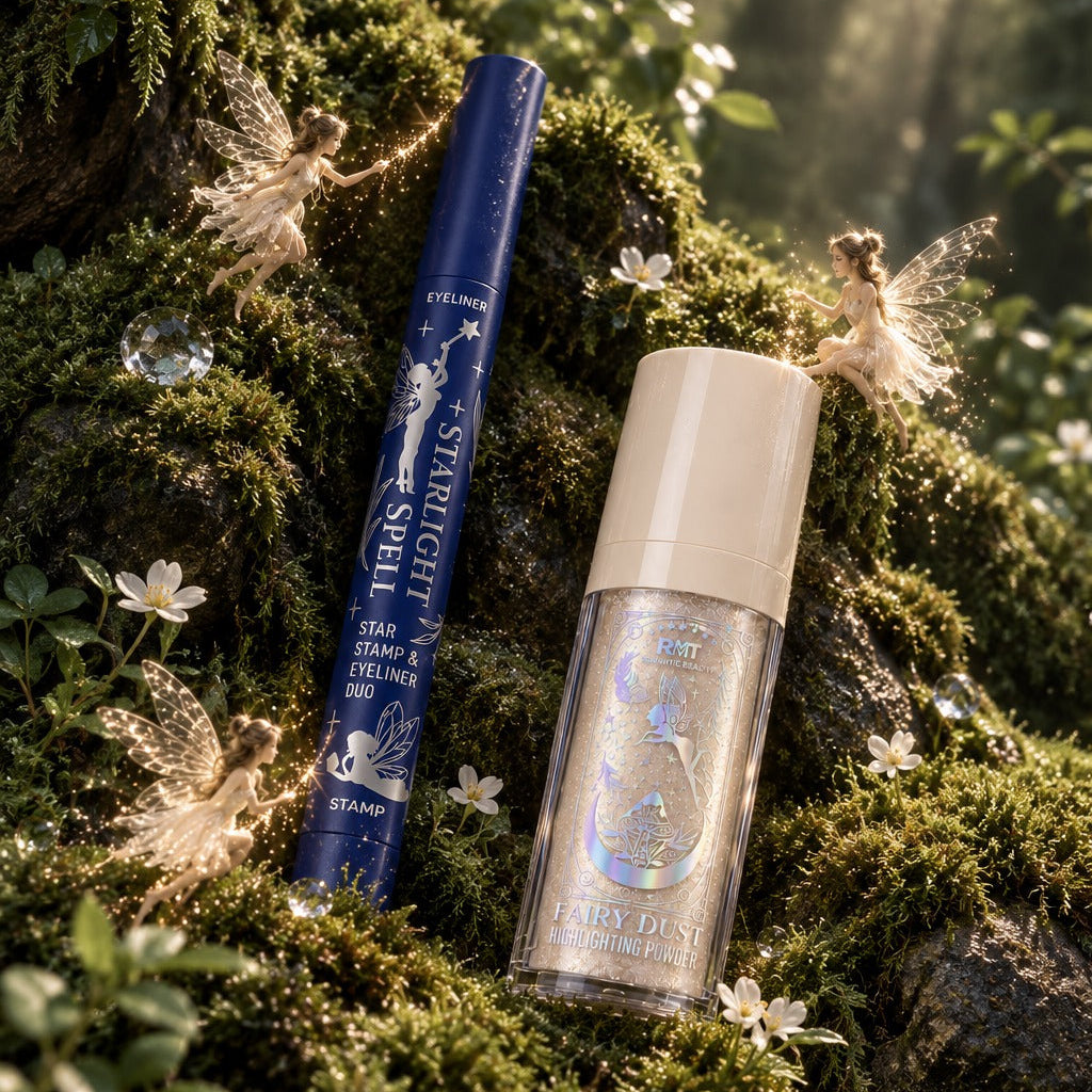 ROMANTIC BEAUTY - STARRY NIGHT STAR STAMP & EYELINER DUO WITH HIGHLIGHTING POWDER - (1PC)
