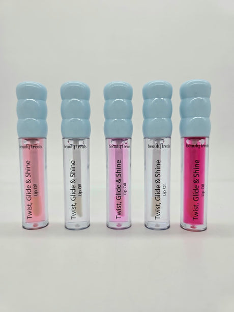 BEAUTY TREATS- TWIST, GLIDE & SHINE- 5PCS SET LIP OILS- 1PC