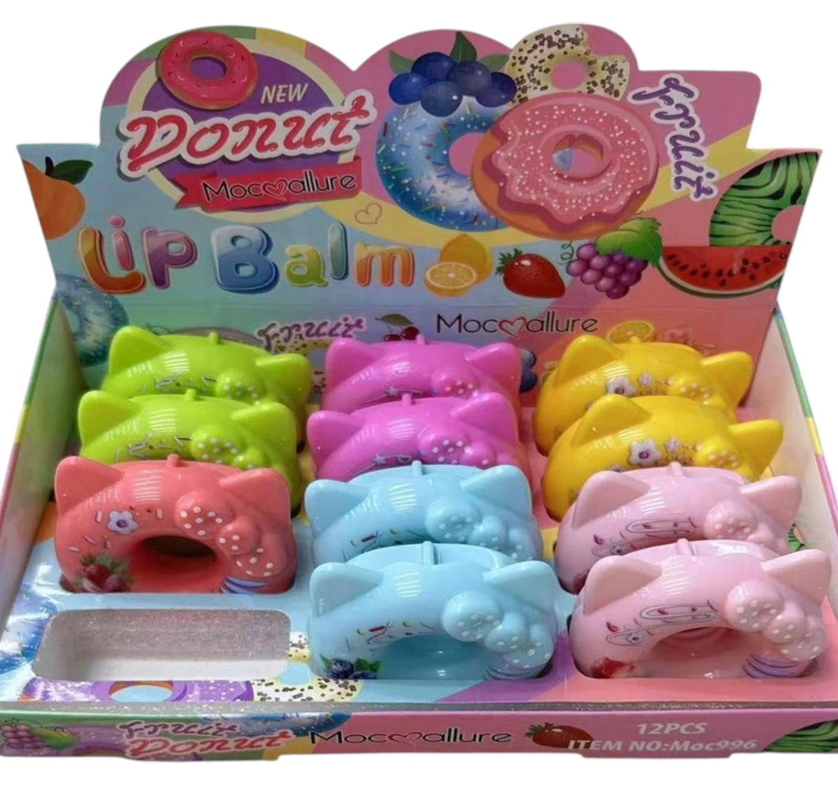 MOC ALLURE -NEW DONUT- LIP BALM - 12 PCS