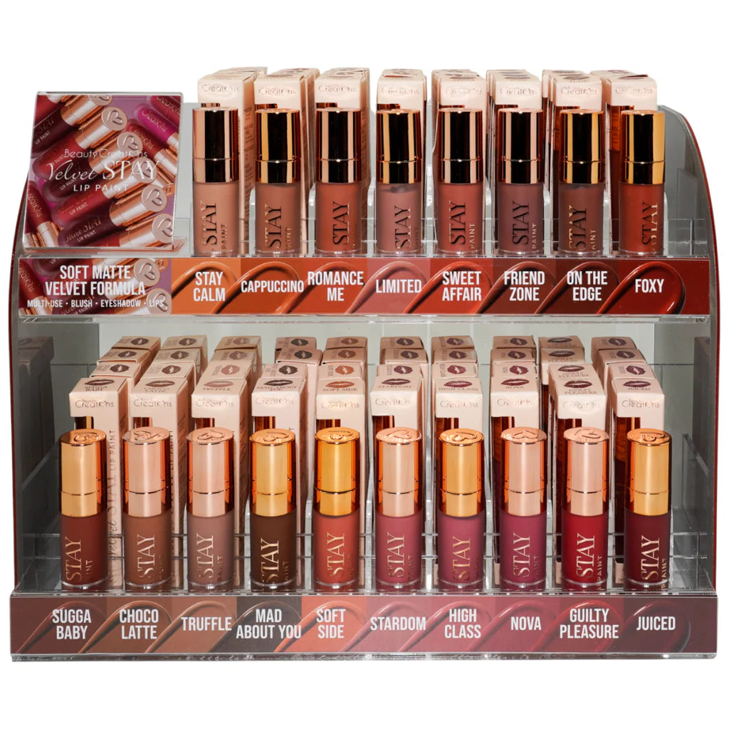 BEAUTY CREATIONS- VELVET STAY LIPSTICK- 108PCS + 18 FREE TESTERS