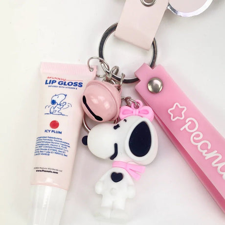 CELAVI X PEAUNTS SNOOPY  LIP GLOSS WITH KEYCHAIN (3PCS)