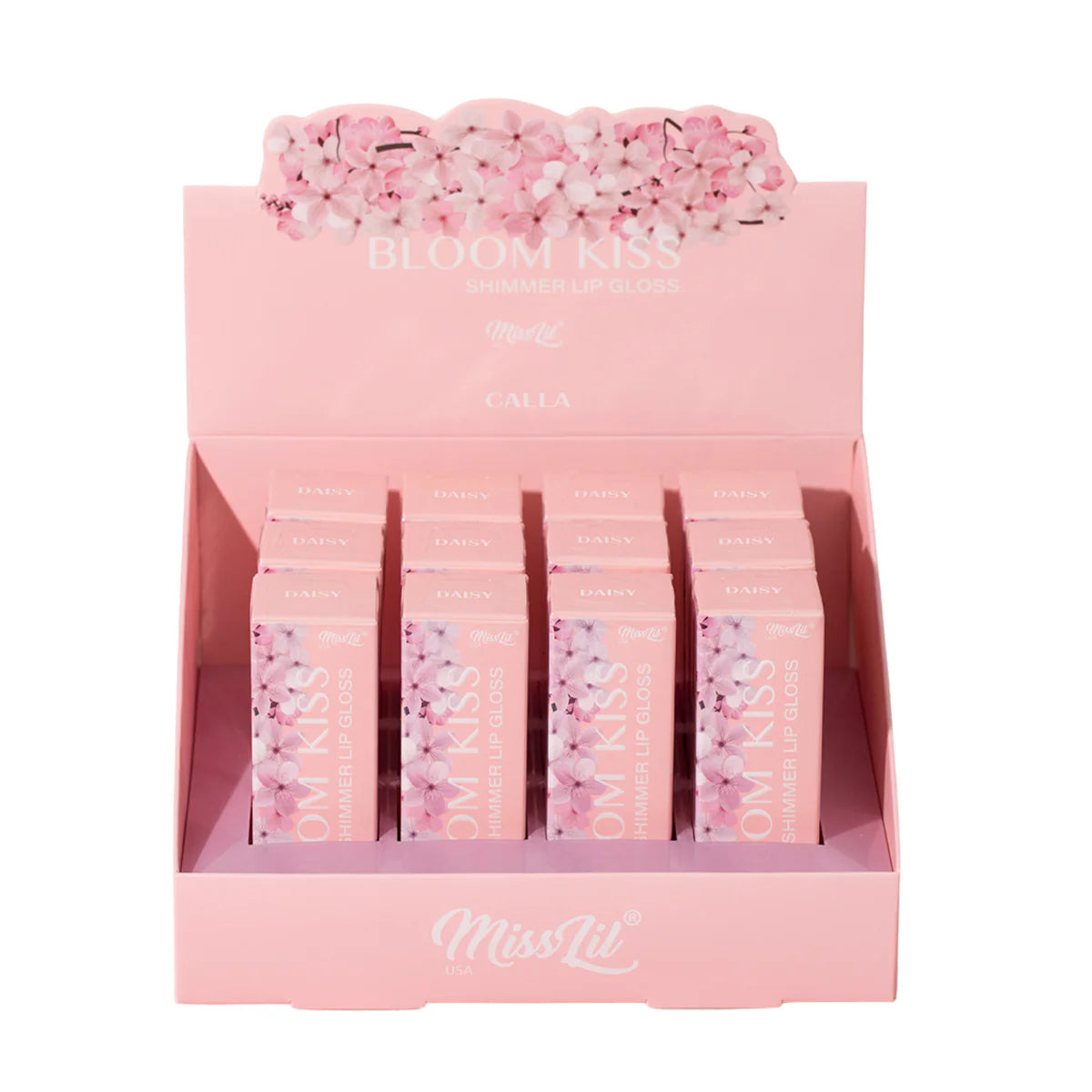 MISS LIL USA- BLOOM KISS- CALLA- SHIMMER LIP GLOSS-12PCS