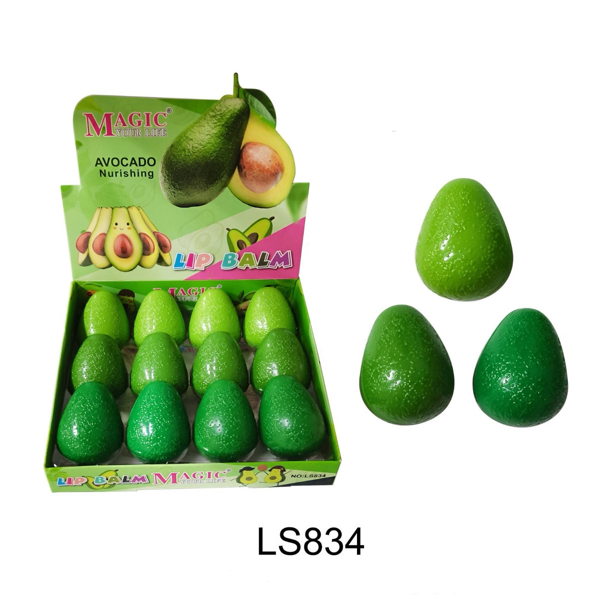 MAGIC YOUR LIFE- AVOCADO- LIP BALM-12PCS