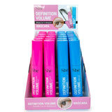 S.HE MAKEUP- DEFINITION VOLUME ULTIMATE CURL & WATERPROOF- MASCARA- 24PCS