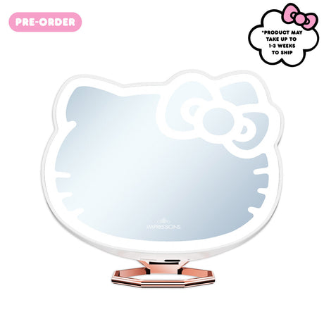 IMPRESSIONS VANITY X HELLO KITTY - ESPEJO DE BOLSILLO LED CON SOPORTE PARA ARO