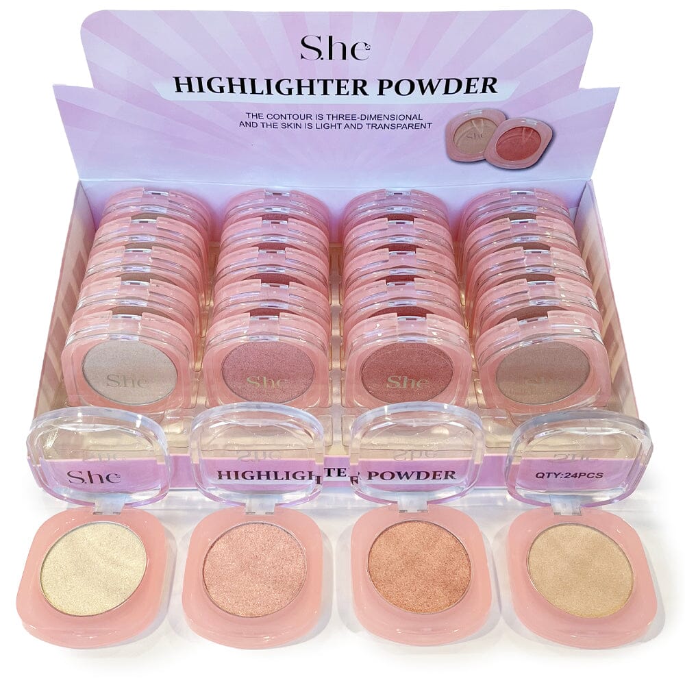 S.HE MAKEUP- HIGHLIGHTER POWDER- 24PCS