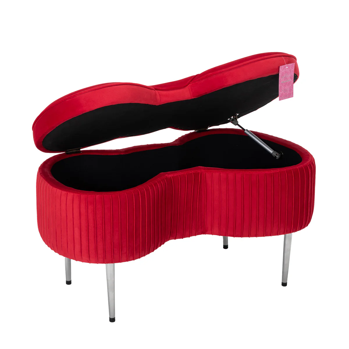 IMPRESSIONS VANITY - BOW STORAGE BENCH - RED (1PC)