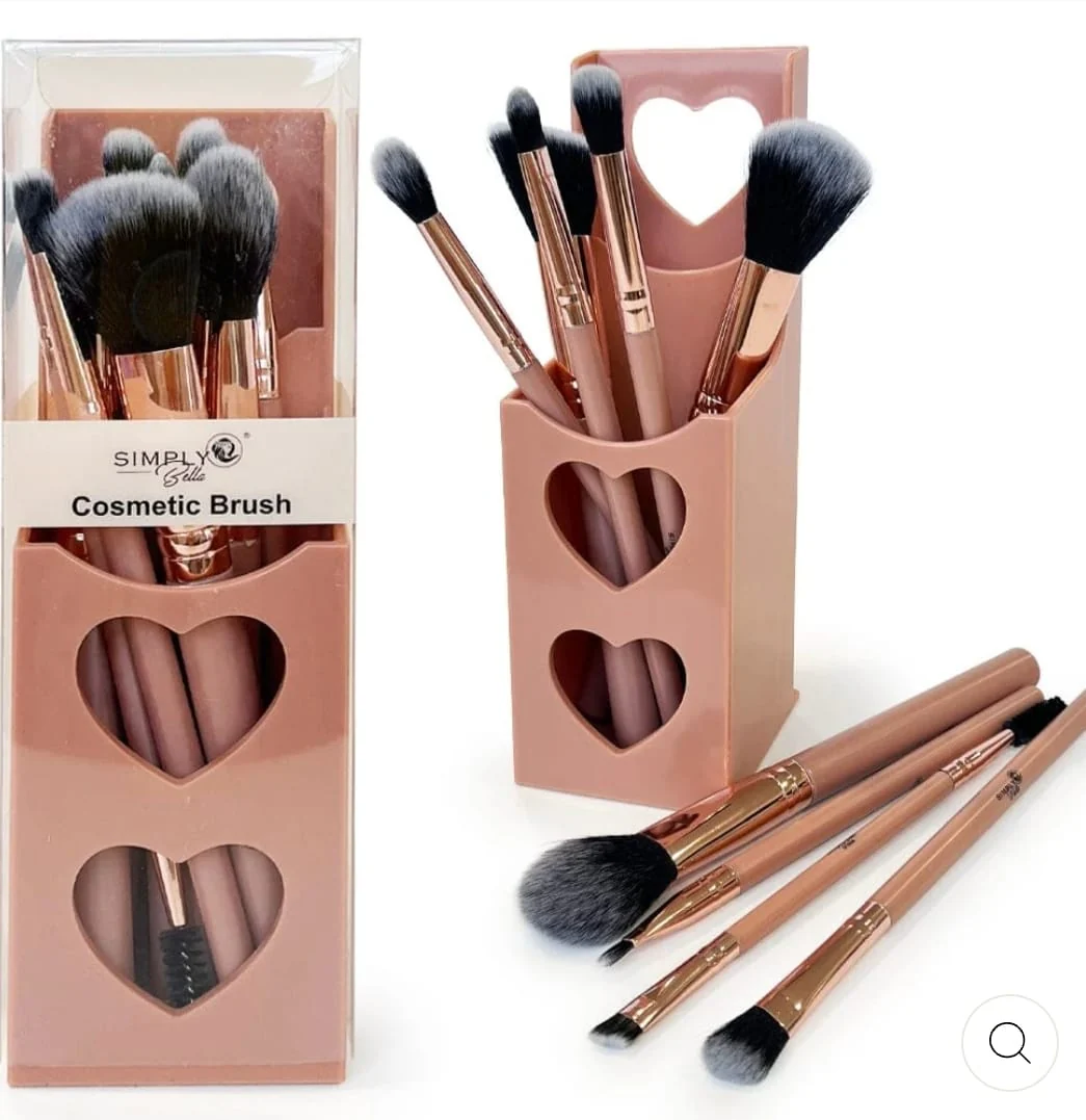 SIMPLY BELLA - MAKEUP BRUSH SET WITH ACRYLIC CASE - (3SET)(EACH COLOR)