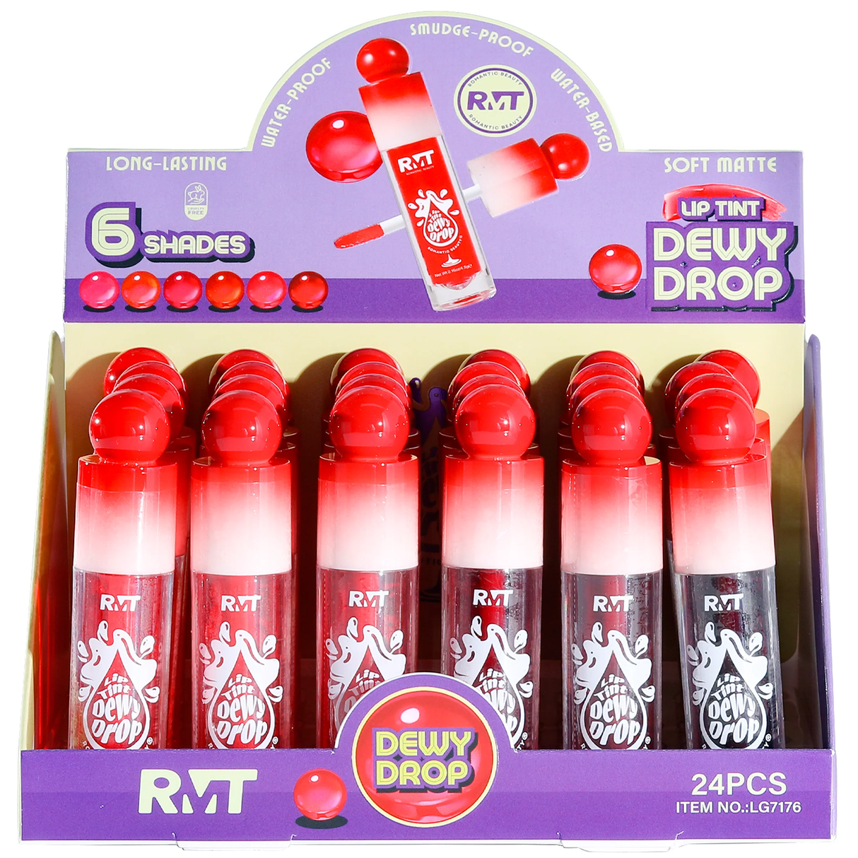 ROMANTIC BEAUTY- DEWY DROP- LIP TINT- DISPLAY(24PCS)