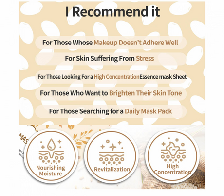 ESFOLIO - RICE ESSENCE MASK SHEET - BOX (10 PCS)