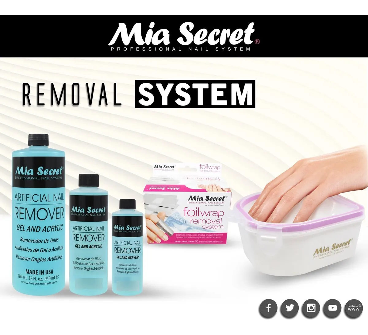 MIA SECRET - ARTIFICIAL NAIL REMOVER GEL AND ACRYLIC (1PC)