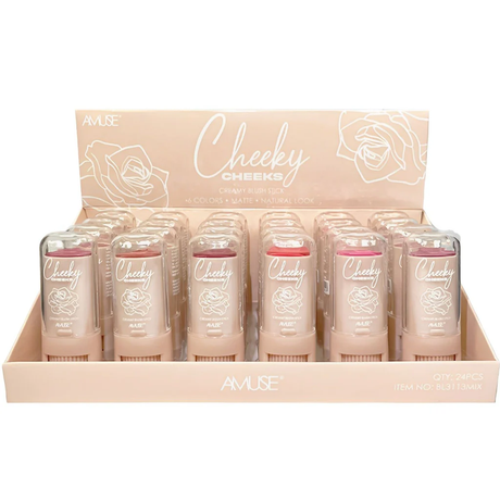AMUSE - CHEEKY CHEEKS - CREAMY BLUSH STICK - DISPLAY (24PCS)