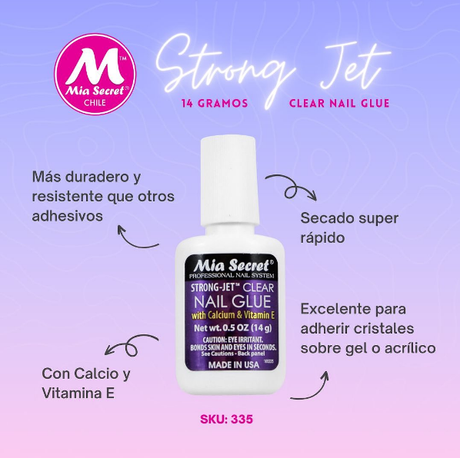 MIA SECRET- STRONG JET- 0.5 oz -CLEAR NAIL GLUE- (1PC)