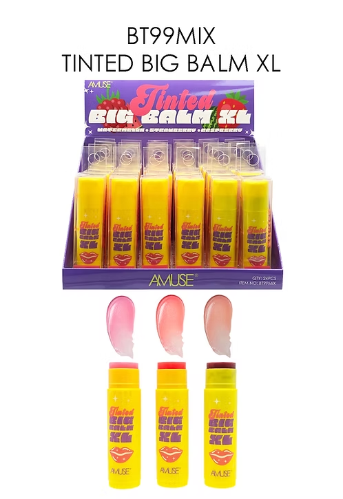 AMUSE - TINTED BIG BALM XL WATERMELON / STRAWBERRY / RASPBERRY (24PCS)