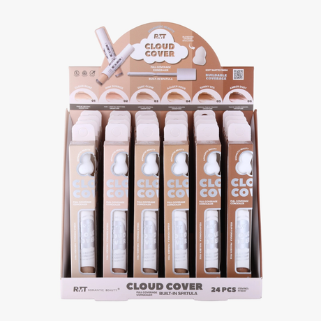 ROMANTIC BEAUTY - CLOUD COVER FULL COVERAGE SPATULA CONCEALER - BLENDER SPONGE - DISPLAY (24PCS)