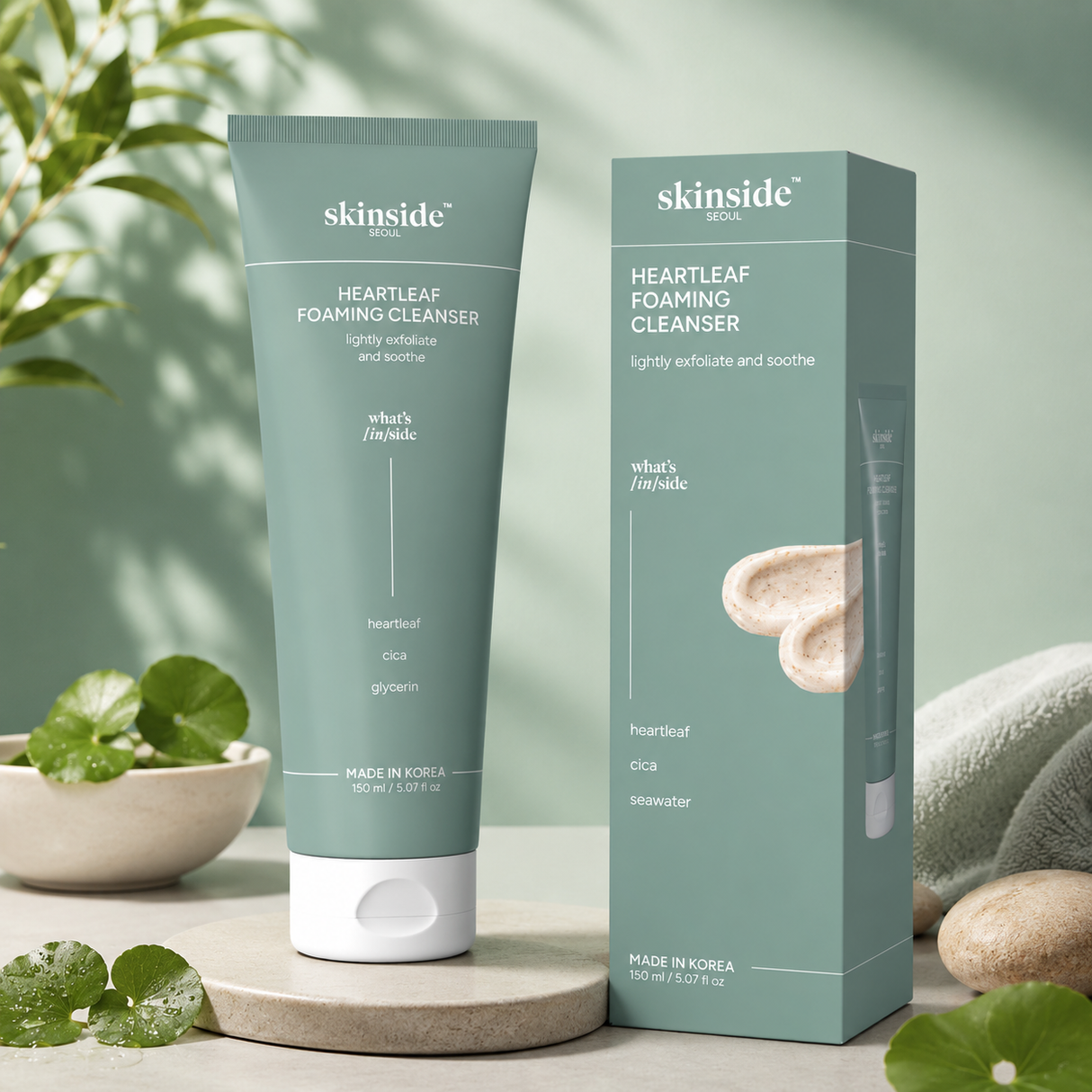 SKINSIDE SEOUL - HEARTLEAF FOAMING CLEANSER - (1PC)