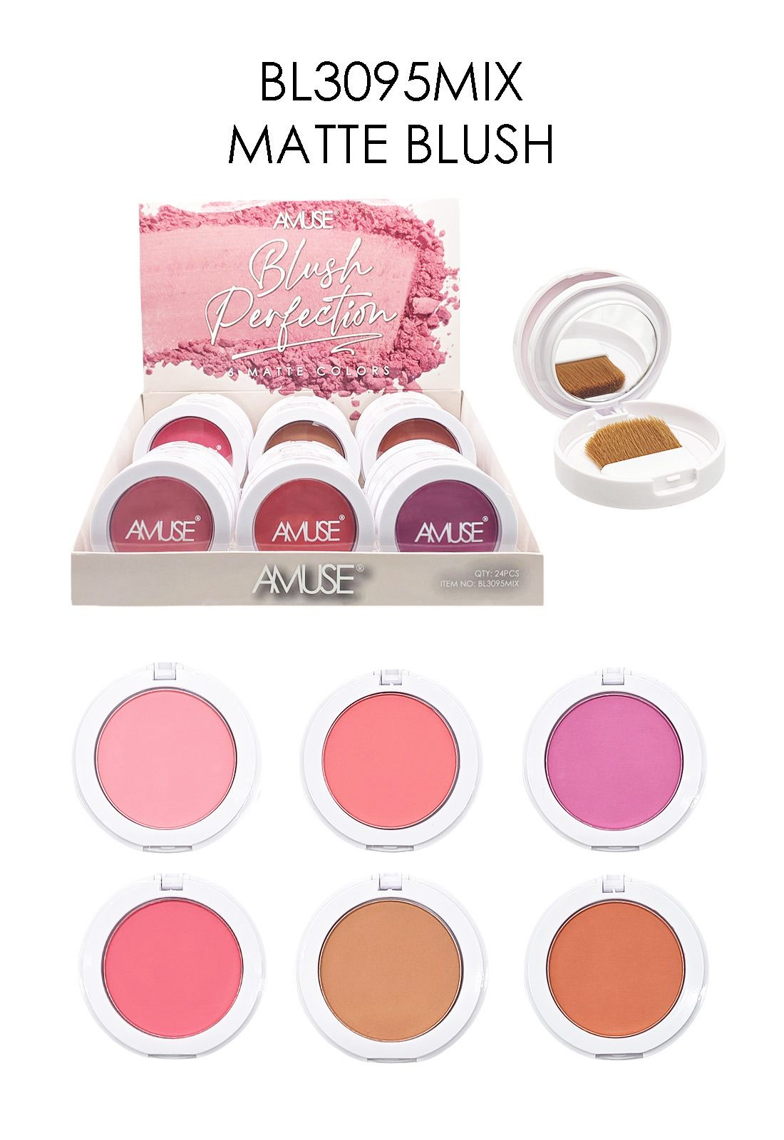 AMUSE - BLUSH PERFECTION 6 MATTE COLORS - DISPLAY (24PCS)