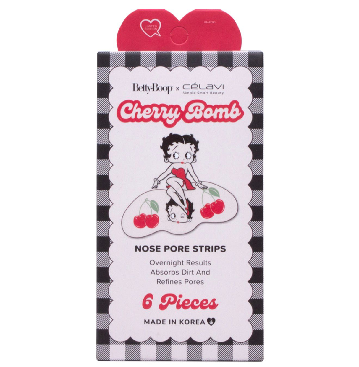 CÉLAVI - BETTY BOOP CHERRY BOMB NOSE PORE STRIPS - (1PC)