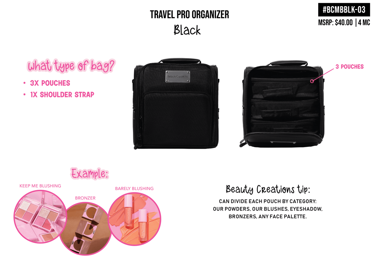 BEAUTY CREATIONS -HANDLE TRAVEL CASE