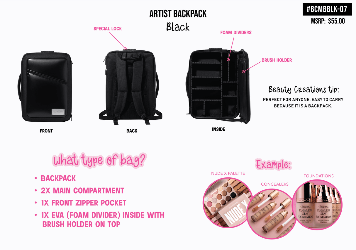 BEAUTY CREATIONS - ARTIST BACKPACK (1PC)