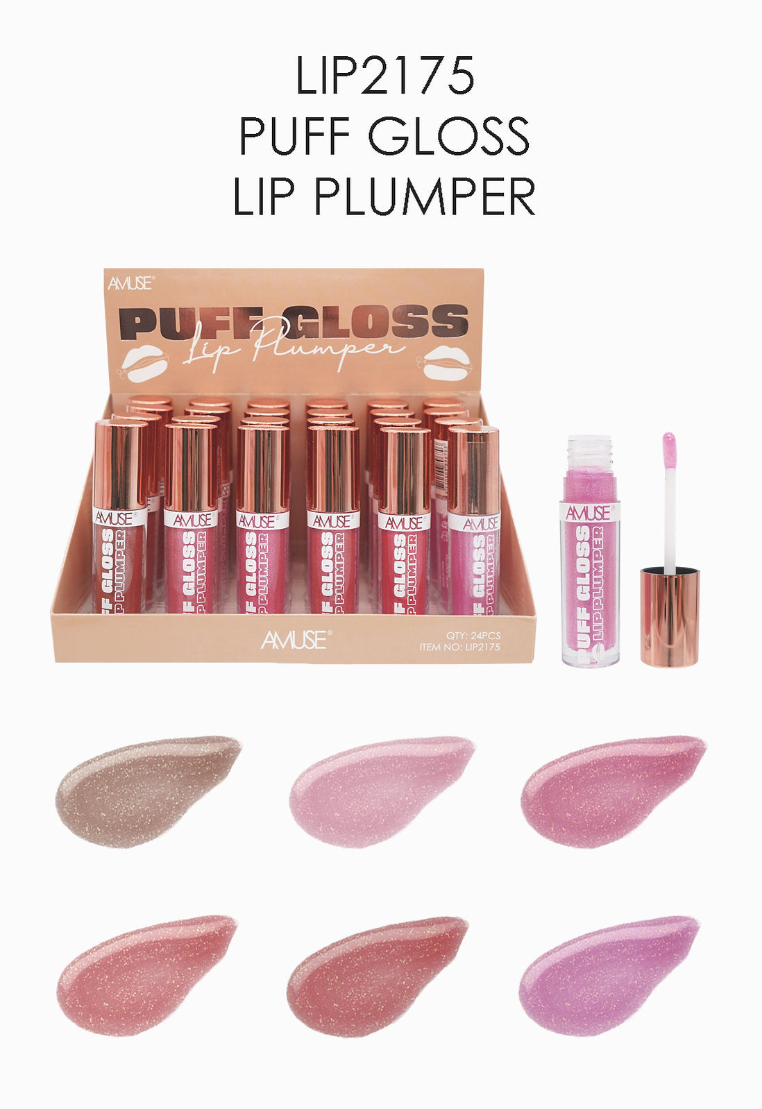 AMUSE- PUFF GLOSS- LIP PLUMPER-24PCS