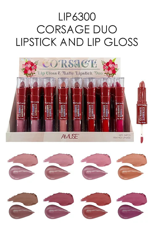 AMUSE- CORSAGE- LIPGLOSS AND MATTE LIPSTICK DUO- 24PCS