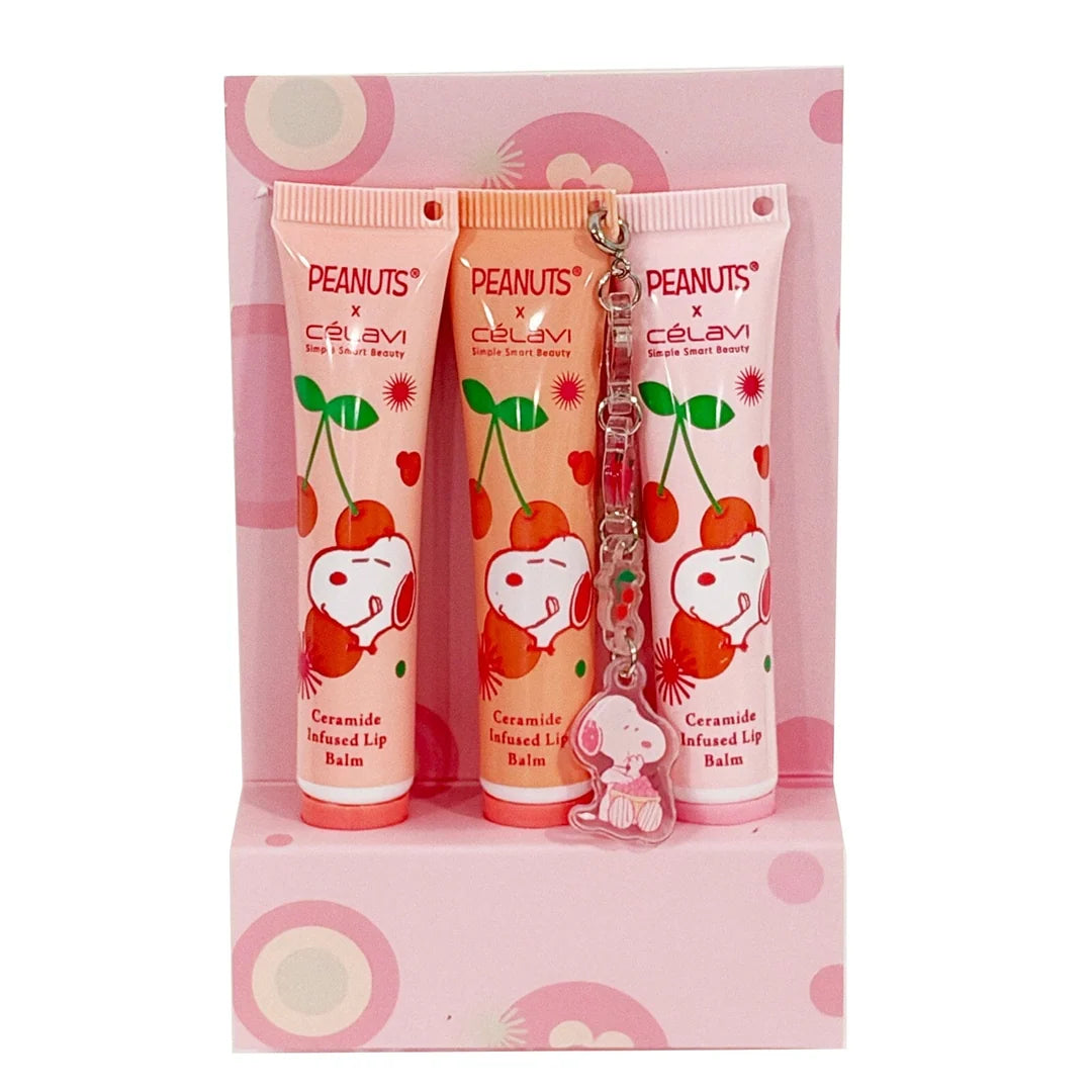 CÉLAVI - PEANUTS CHERRY HARVEST CERAMIDE INFUSED LIP BALMS - (1PC)