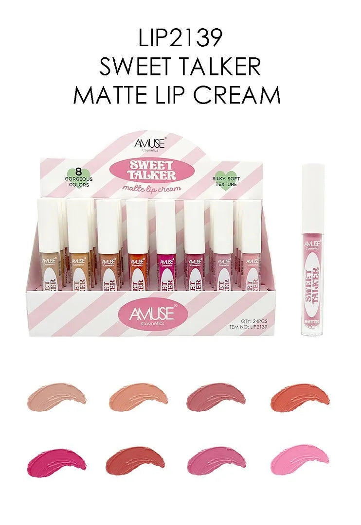 AMUSE - CRÈME À LÈVRES MATTE SWEET TALKER - PRÉSENTOIR 24PC