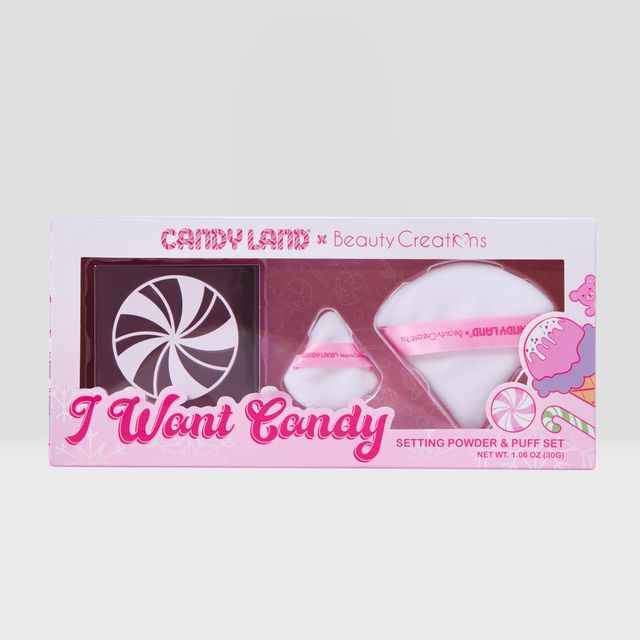 BEAUTY CREATIONS X CANDY LAND- I WANT CANDY- SETTTING POWDER & PUFF SET-1PC