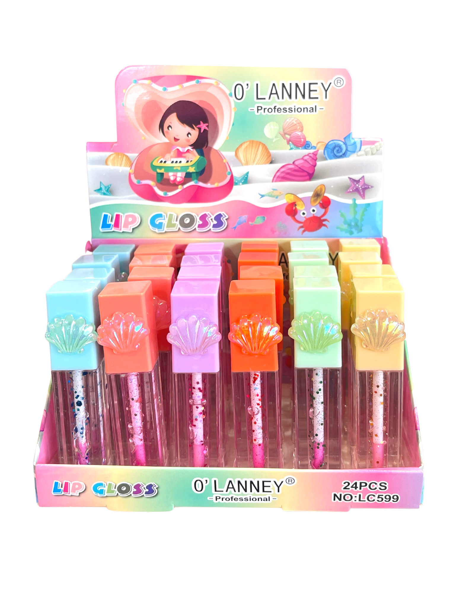 O'LANNEY - LIP GLOSS SHELLS - DISPLAY 24 PC