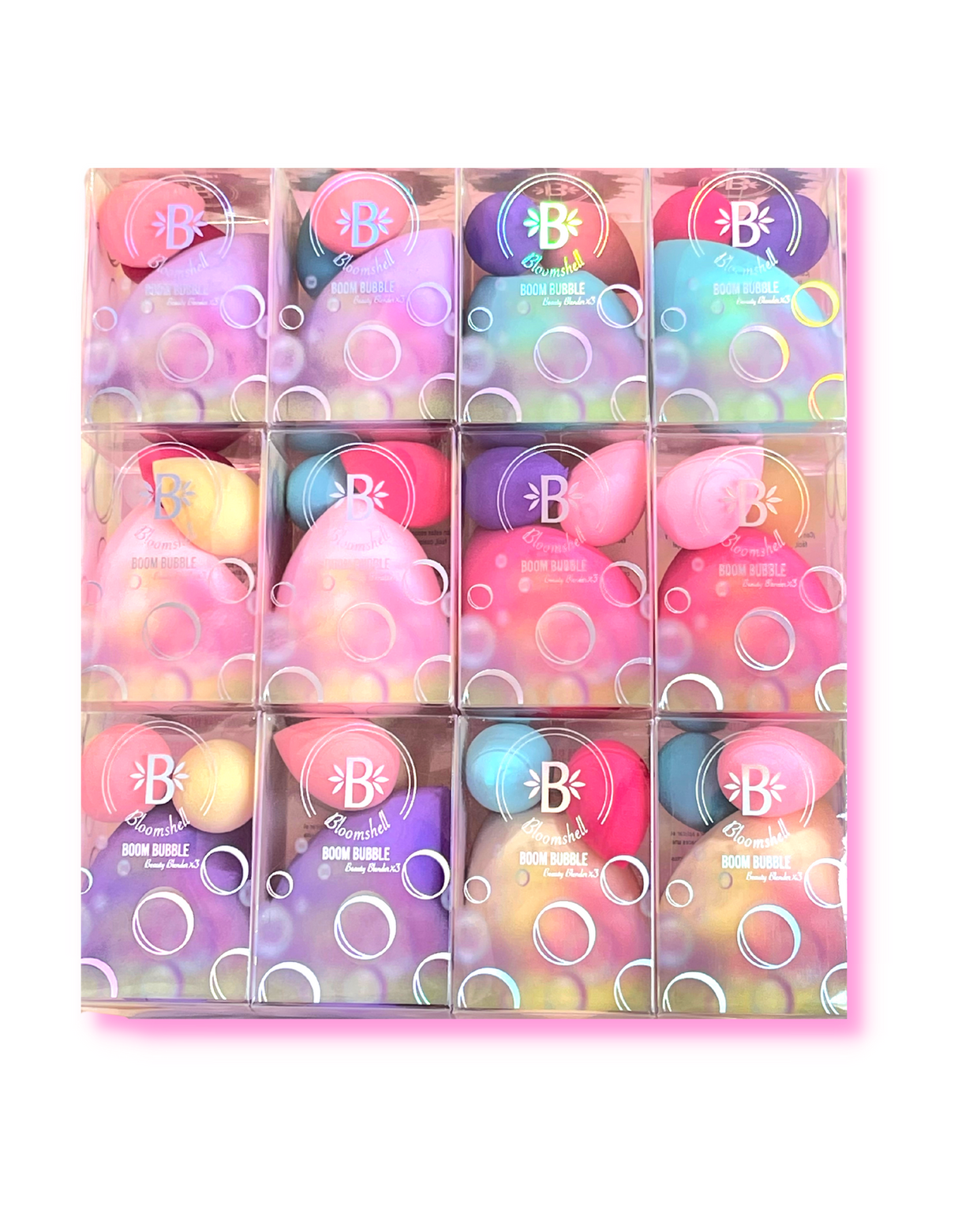 BLOOMSHELL - BOOM BUBBLE BEAUTY BLENDER X3 - DISPLAY 12 PC